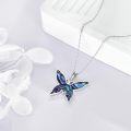 wholesale 925 Sterling Silver Abalone Shell Celtic Knot Filigree Butterfly Pendant Necklace for Women Girls Gifts Jewelry 45cm Chain Length-0-4