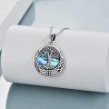 wholesale 925 Sterling Silver Abalone Shell Celtic Knot Tree of Life Pendant Necklace-0-3