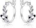 wholesale 925 Sterling Silver Koala Flower Huggie Hoop Earrings for Women and Girls  Set-0-0