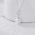 wholesale 14K Gold Leaf Design with White Pearl Pendant Necklace for Women - Elegant  (Length: Adjustable)-0-23
