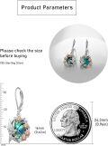 wholesale 925 Sterling Silver Abalone Hummingbird Dangle Earrings 16mm 2.6g-0-4