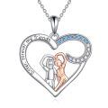 wholesale 925 Sterling Silver Sister Forever Friends Pendant Heart Necklace-0-0