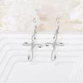 wholesale 925 Sterling Silver Infinity Cross Dangle & Drop Earrings with Cubic Zirconia Stones for Women-0-2