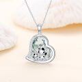 wholesale 925 Sterling Silver Mom Heart Shape Animal Pendant Necklaces for Women Girls Family Love Gift-0-62