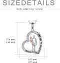 wholesale 925 Sterling Silver Heart-Shaped Pendant with Cubic Zirconia - Always my daughter forever my friend necklace gift for women girls-0-3