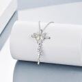 wholesale 925 Sterling Silver Butterfly Opal Cross Pendant Necklace for Women Gifts for Mom Wife-0-1