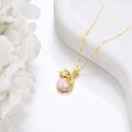 wholesale 14K Gold Pink Crystal Black Cat Pendant Necklace for Women Cats Lover-0-178