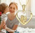 wholesale 14K Gold Mother & Child Heart Necklace - Mommy and Me  Set-0-1
