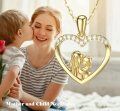 wholesale 14K Gold Mother & Child Heart Necklace - Mommy and Me  Set-0-1