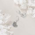wholesale 925 Sterling Silver Filigree Lotus Flower Leverback Drop Earrings-0-4