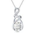 TOUPOP Sterling Silver Infinity Birthstone Necklace For Women-0-0