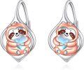 wholesale 925 Sterling Silver Sloth Heart Leverback Huggie Earrings for Women Gifts-0-0