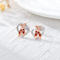 wholesale 925 Sterling Silver Ballerina Shoe Heart Stud Earrings for Women Girls Gifts-0-3