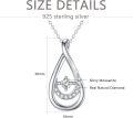 wholesale 925 Sterling Silver Teardrop Pendant with Cubic Zirconias and Chain for Women  45cm Length-0-4
