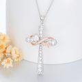 wholesale 925 Sterling Silver Moissanite Diamond Infinity Cross Heartbeat Necklace for Women-0-4