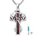 TOUPOP Sterling Silver Antler Cross Fish Hook Pendant Deer Hunting Christian Jewelry Gift-0-0