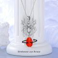 wholesale 925 Sterling Silver Spider Pendant with Red Crystal Gemstone Necklace s for Her-0-1