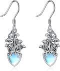 wholesale Sterling Silver Moss Agate Amethyst Moonstone Mushroom Earrings-0-6