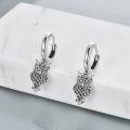 wholesale 925 Sterling Silver Owl Dangle Huggie Hoop Earrings  for Women Girls Teenagers-0-4