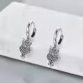 wholesale 925 Sterling Silver Owl Dangle Huggie Hoop Earrings Wholesale  for Women Girls Teenagers-0-4