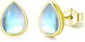 wholesale 925 Sterling Silver Blue Moonstone Teardrop Bridal Stud Cartilage Earring Gift for Women-0-0