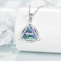 wholesale 925 Sterling Silver Abalone Shell Triquetra Trinity Celtic Love Knot Pendant Necklace-0-2