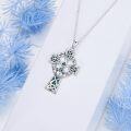 wholesale 925 Sterling Silver Celtic Knot Claddagh Heart Cross Pendant Luck Charm Necklace for Women Girls Gifts-0-1