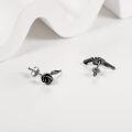wholesale 925 Sterling Silver Rose Gun Stud Earrings Punk Style for Women-0-3
