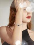 wholesale 925 Sterling Silver Black Cat Moon Heart Charm Bracelet-0-1