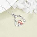 wholesale 925 Sterling Silver Love You Forever Mouse Heart Pendant Necklace-0-2