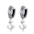 wholesale 925 Sterling Silver Anchor Design Celtic Knot Huggie Hoop Earrings for Men & Women-0-0