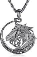 wholesale 925 Sterling Silver &  Celtic Knot Horse Head Pendant Necklace  Norse Viking Jewelry for Men Women Gifts-0-0