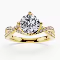 TOUPOP 10k/14k/18k Gold D Color Moissanite Engagement Ring-0-3