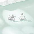 wholesale 925 Sterling Silver Fox Face Stud Earrings - Cute Animal  for Women-0-1