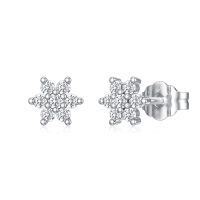 wholesale 925 Sterling Silver Natural Diamond Cluster Flower Stud Earrings for Women-Style 6-flower