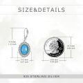 wholesale 925 Sterling Silver Filigree Turquoise Leverback Drop Earrings-0-4