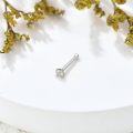 wholesale 14K Gold CZ 6mm 20G Straight Bone Nose Stud Ring Hypoallergenic-0-1