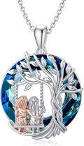 wholesale TOUPOP Sister Christmas Gifts From Sister Tree Of Life Sisters Necklace 925 Sterling Silver Crystal Jewelry Birthday Gifts For Women Friends Friendship -0-0