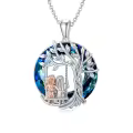 TOUPOP Sterling Silver Crystal Tree Of Life Sisters Necklace-0-0