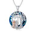 TOUPOP Sterling Silver Crystal Tree Of Life Sisters Necklace-0-0
