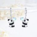 wholesale 925 Sterling Silver Panda Heart Moonstone Drop Earrings for Women Girls -0-4