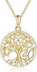wholesale 14K Gold Stone Tree of Life Pendant Necklace for Women - 16/18/40/50th Birthday Gift-0-0