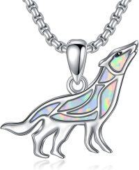 wholesale 925 Sterling Silver White Fire Opal Heart Dove Pendant Necklace for Women Girls Gift-Wolf