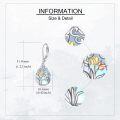 wholesale 925 Sterling Silver Teardrop Moonstone Earrings with Tulips and LavenderForgetMeNot Design-0-3