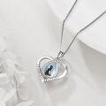 wholesale 925 Sterling Silver Mother and Child Love Forever Moonstone Heart Necklace  for Mom Daughter Wife Girlfriend-0-3
