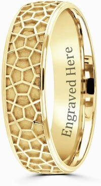 wholesale TOUPOP Personalized 10k 14k 18k Solid Gold Engagement Band Ring For Men Pentagon Wedding Ring For Him Engraved Name Promise Ring Gift For Christmas Anniversary -undefined