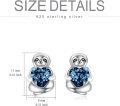 wholesale 925 Sterling Silver Pink Heart Sloth Stud Earrings - Birthday Gifts for Women-0-9