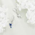 wholesale 925 Sterling Silver Blue Hummingbird Drop Earrings for Women-0-4