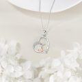 wholesale 925 Sterling Silver Chihuahua Dog Heart-Shaped Pendant Necklace for Women-0-2