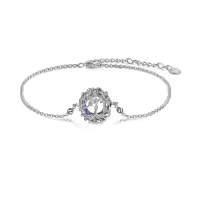 wholesale 925 Sterling Silver & Crystal Tree of Life Charm Bracelet for Women-volcano crystal tree